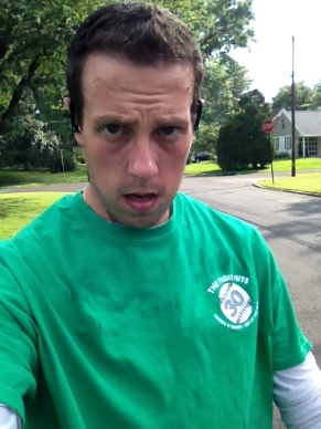 My mid-run face shows just how draining this run was. (But trust me, I was far happier to be running than this photo might indicate.)
